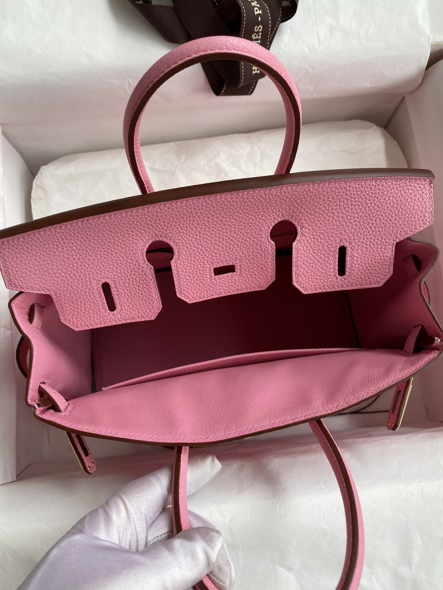 Hermes Birkin 25CM Togo Leather Handbag Pink